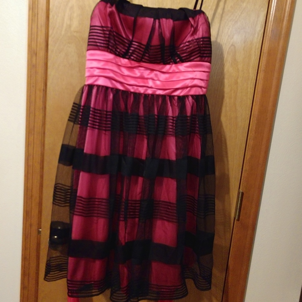 Pink and Black Stripe Dress